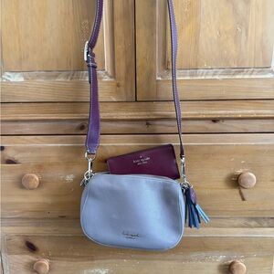 Kate Spade Crossbody Bag in Gray and Burgundy